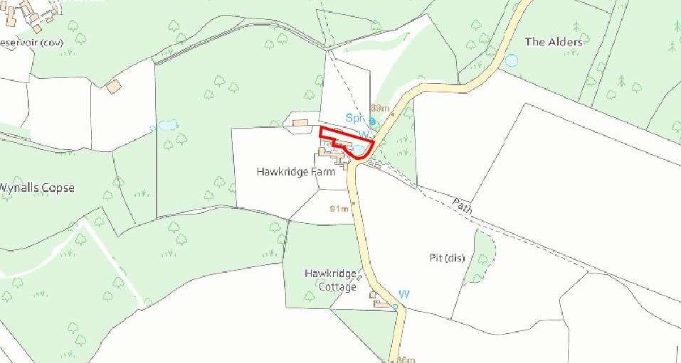 Site of barn at Hawkridge Farm in Bucklebury