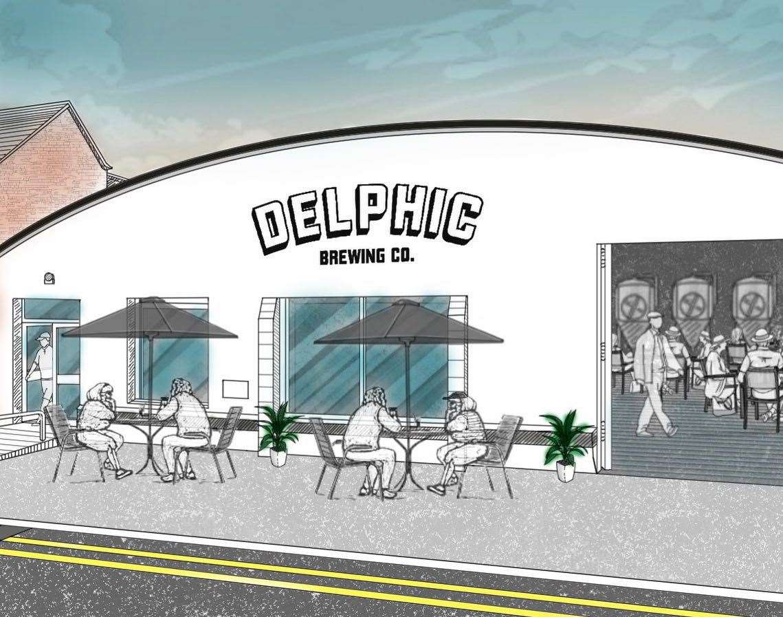 What the new Delphic Brewing Co. Taproom on Mayors Lane in Newbury will look like