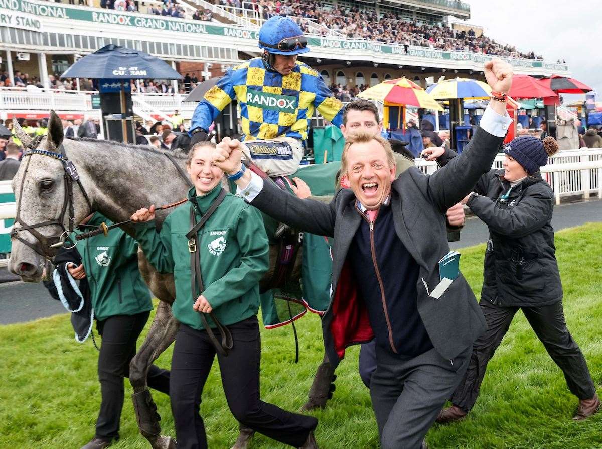 Warren Greatrex celebrates Bill Baxter’s win