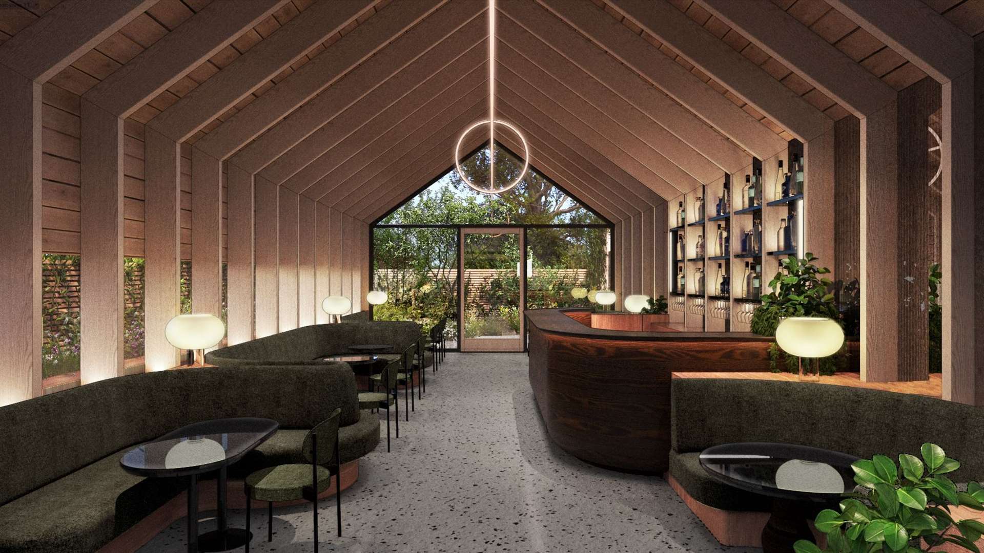 The bar area featuring a range of classic and contemporary cocktails