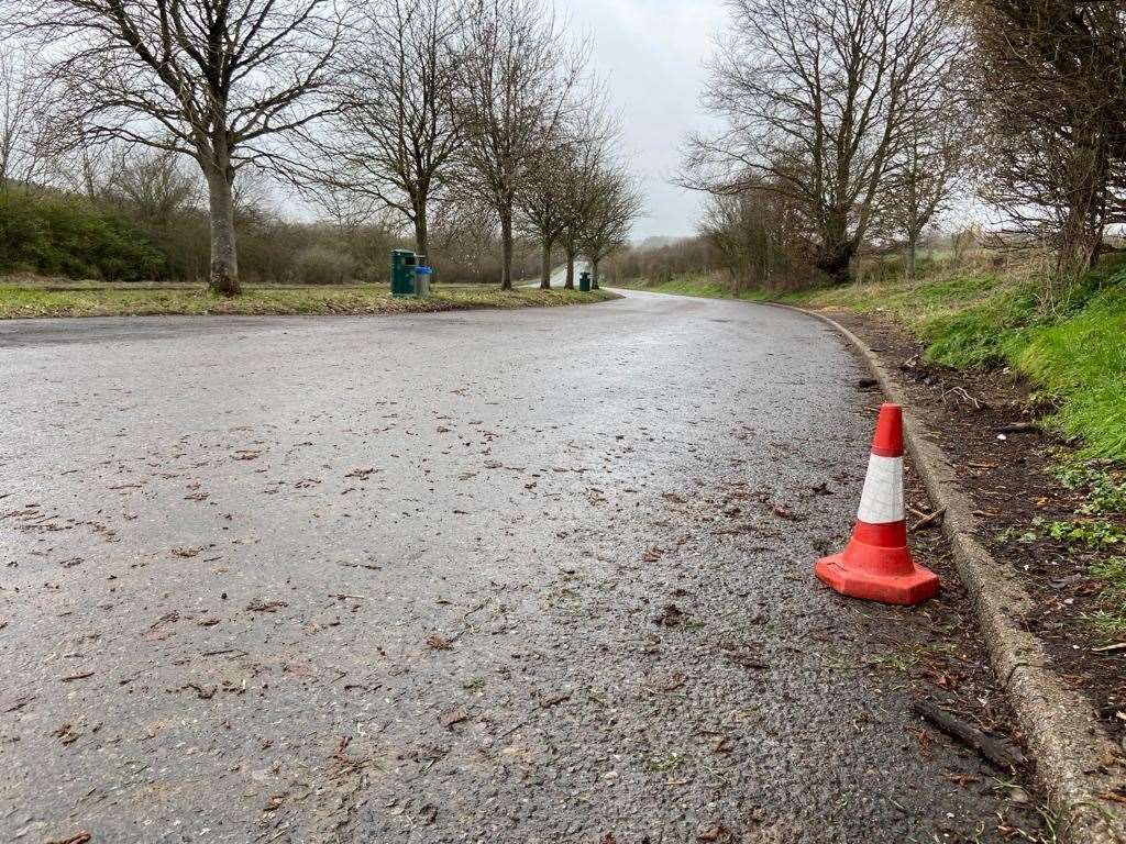 The lay-by where the body was found yesterday morning