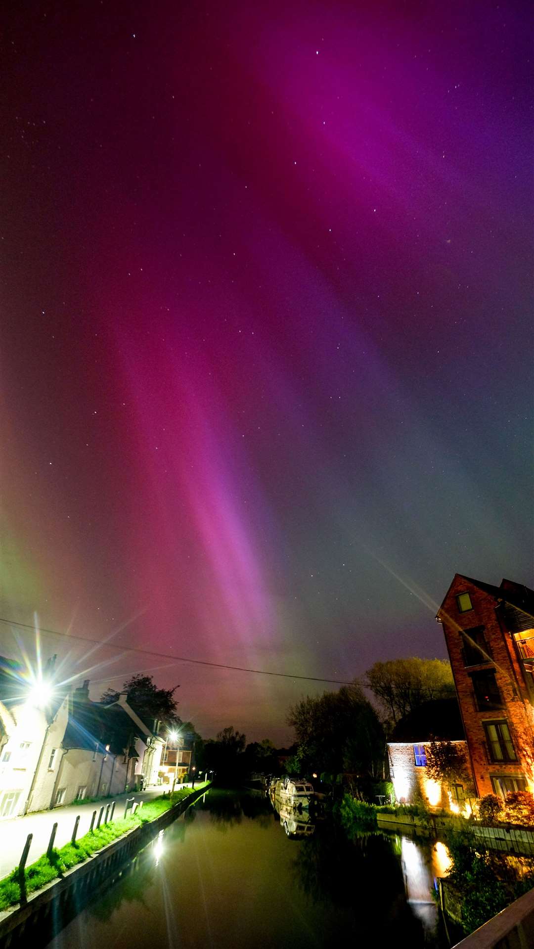 The Northern Lights over West Mills in Newbury