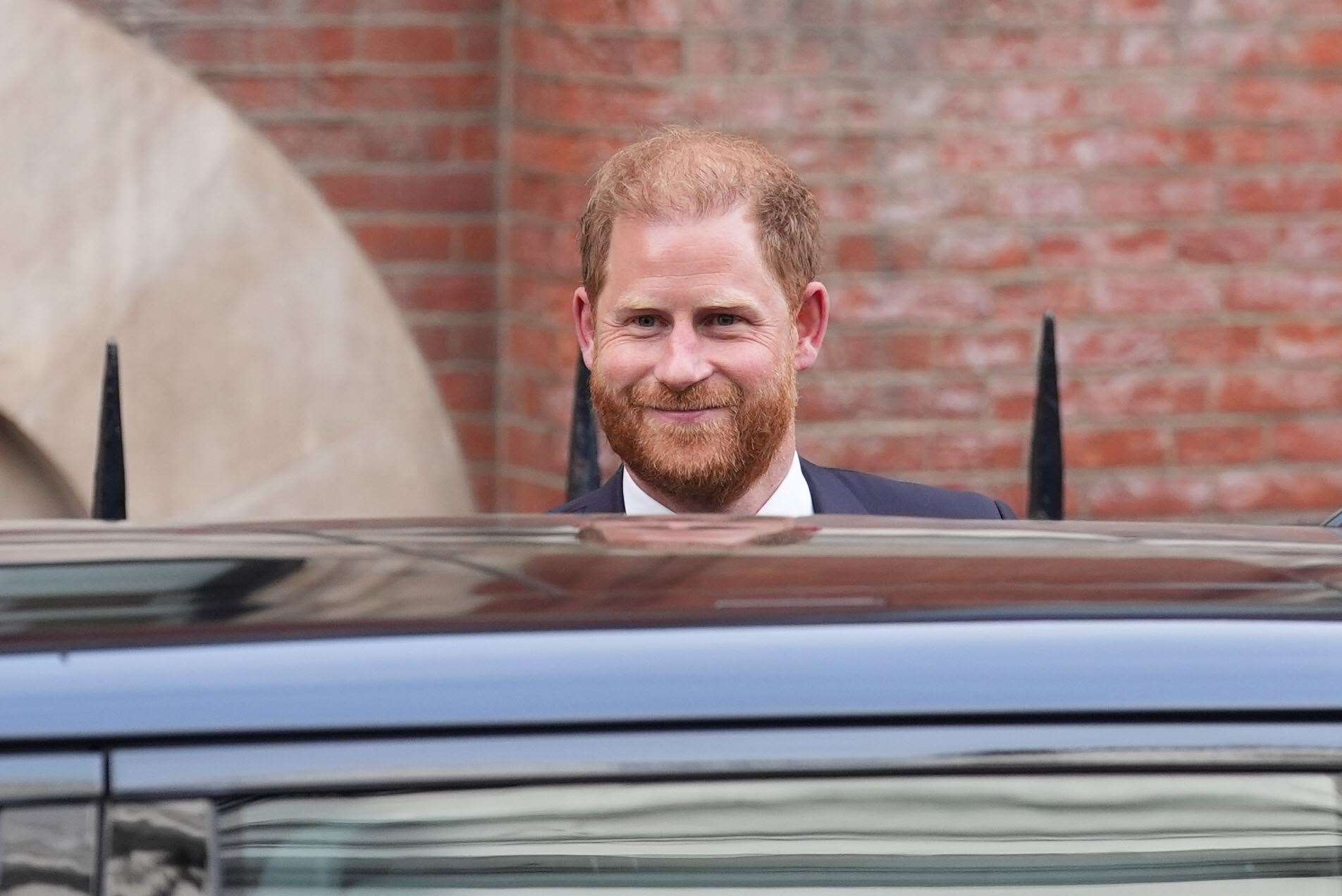 The Duke of Sussex pictured outside the Royal Courts of Justice (Lucy North/PA)