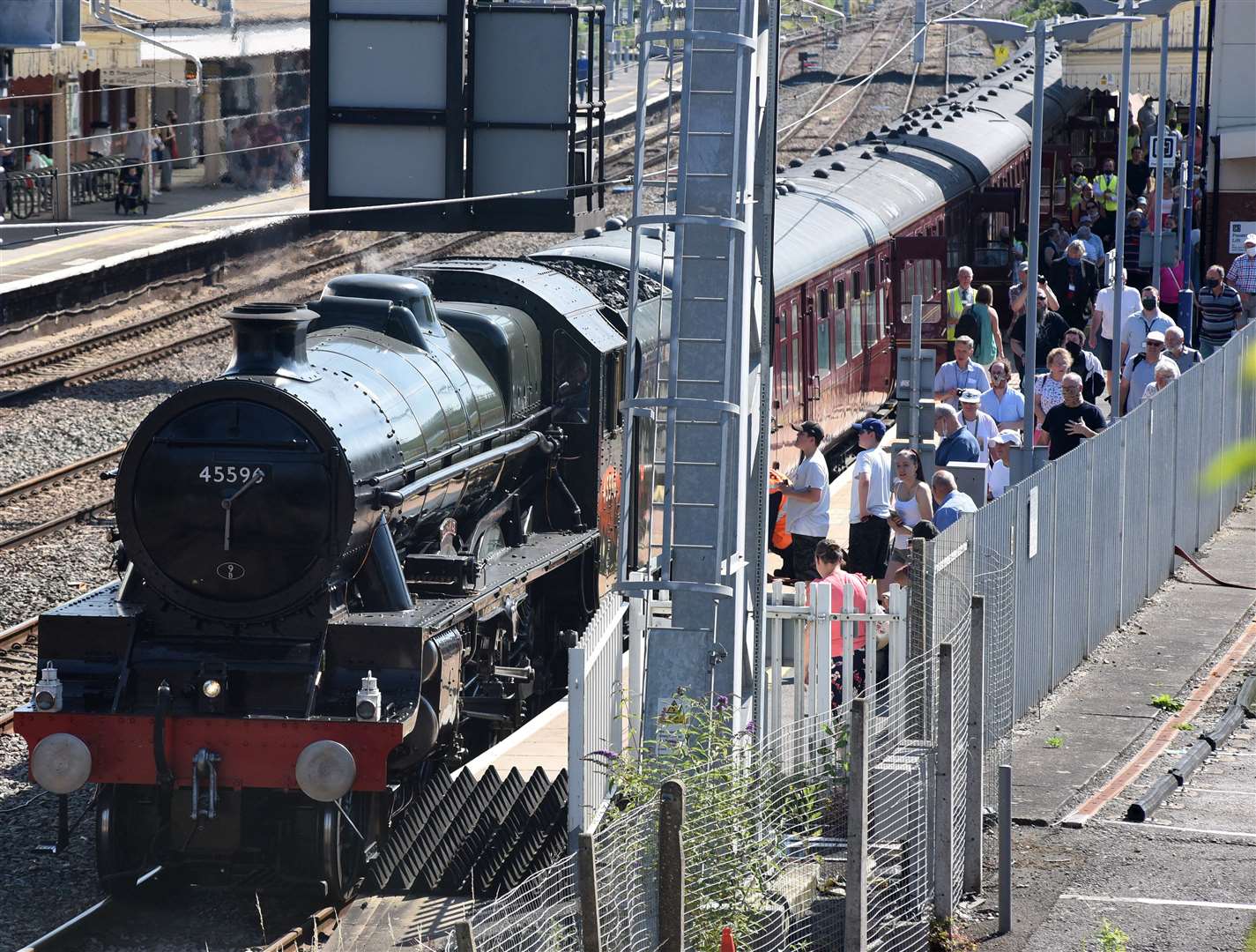 45596 Bahamas letting off steam at Newbury