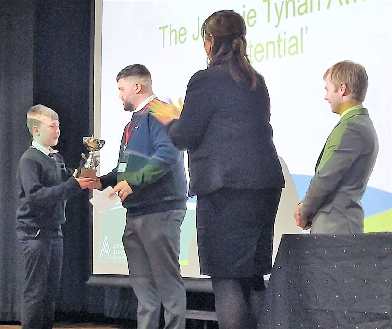 Award presented to Kaileb Walker in March