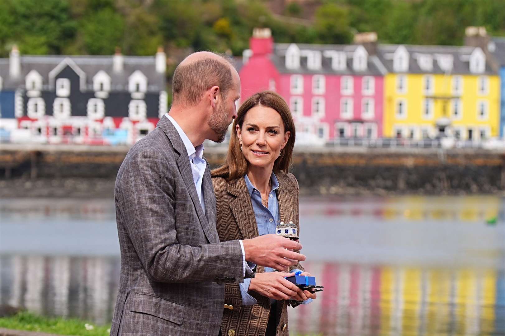 The royal couple visited Tobermory, famous to many parents as the location for the show Balamory (Aaron Chown/PA)