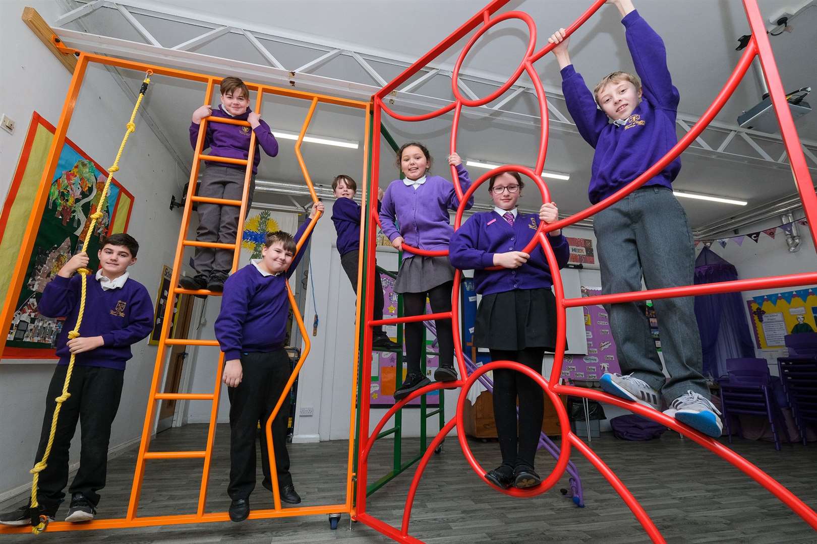 Brimpton pupils scale their new equipment