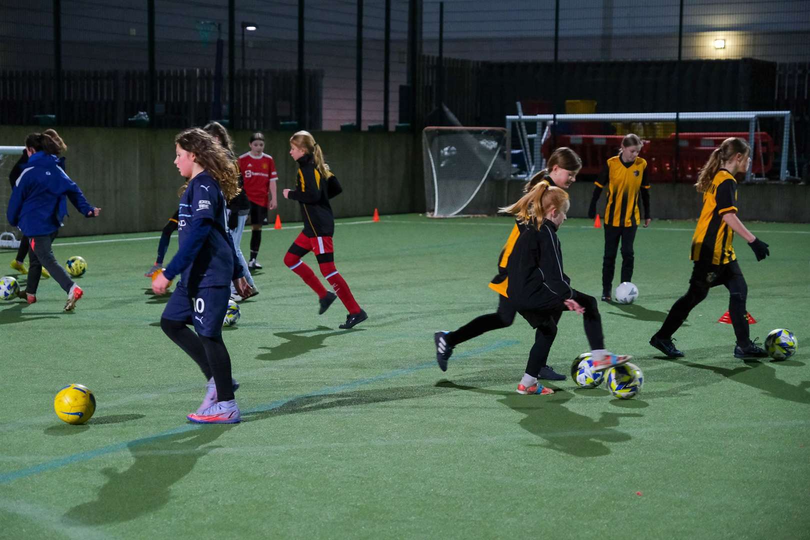 Some of the girls training