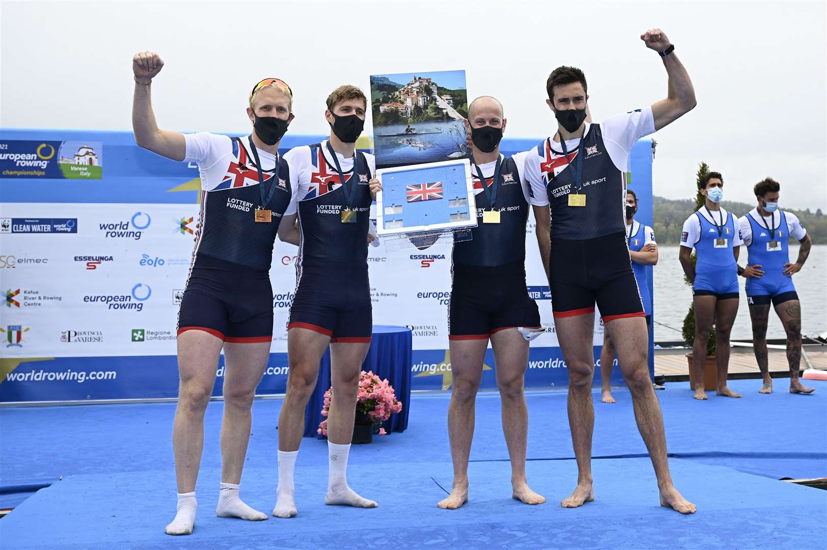 The men's four team won gold in Italy | Picture: British Rowing