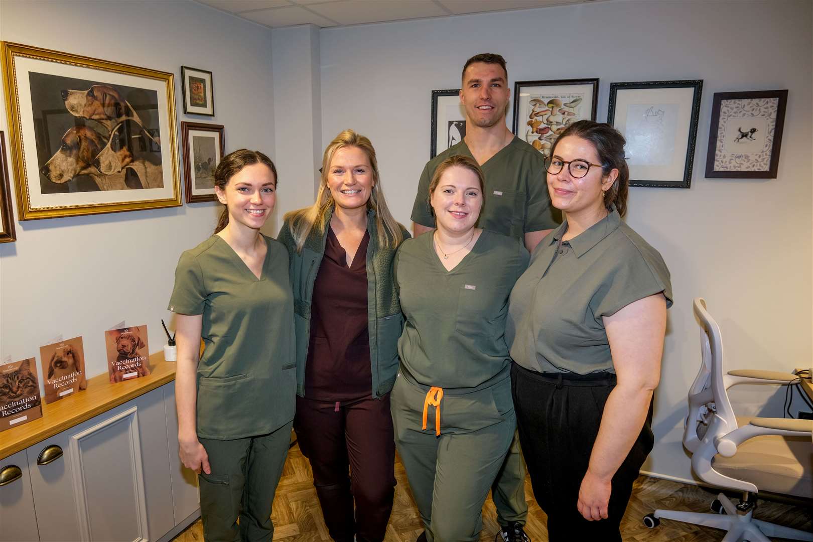 Mrs Knapp with the rest of the Kingsclere Vets team