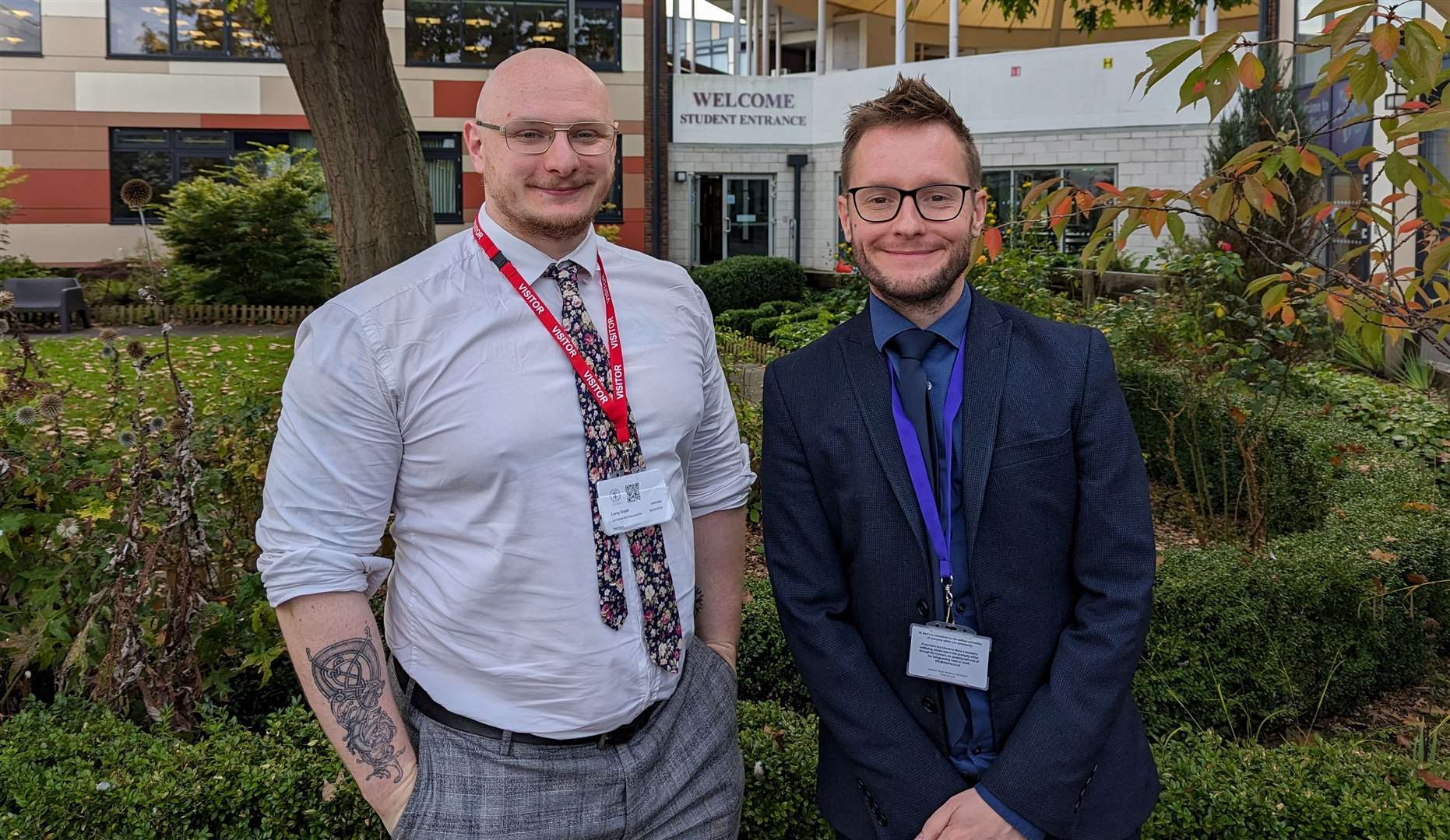 UCL lecturer, Corey Soper, and Sixth Form house leader and A-Level sociology teacher, Mark Owen