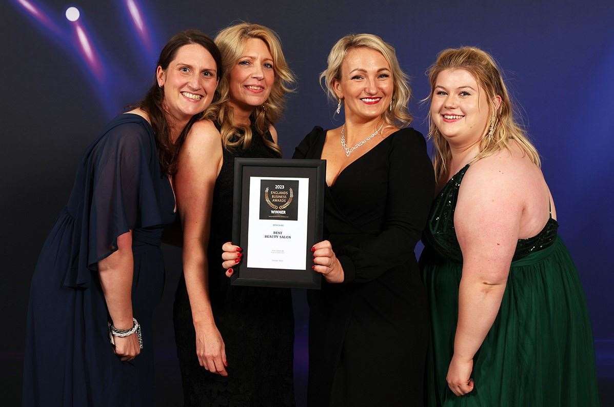 The Laurabella team with their 'best spa in Berkshire' award