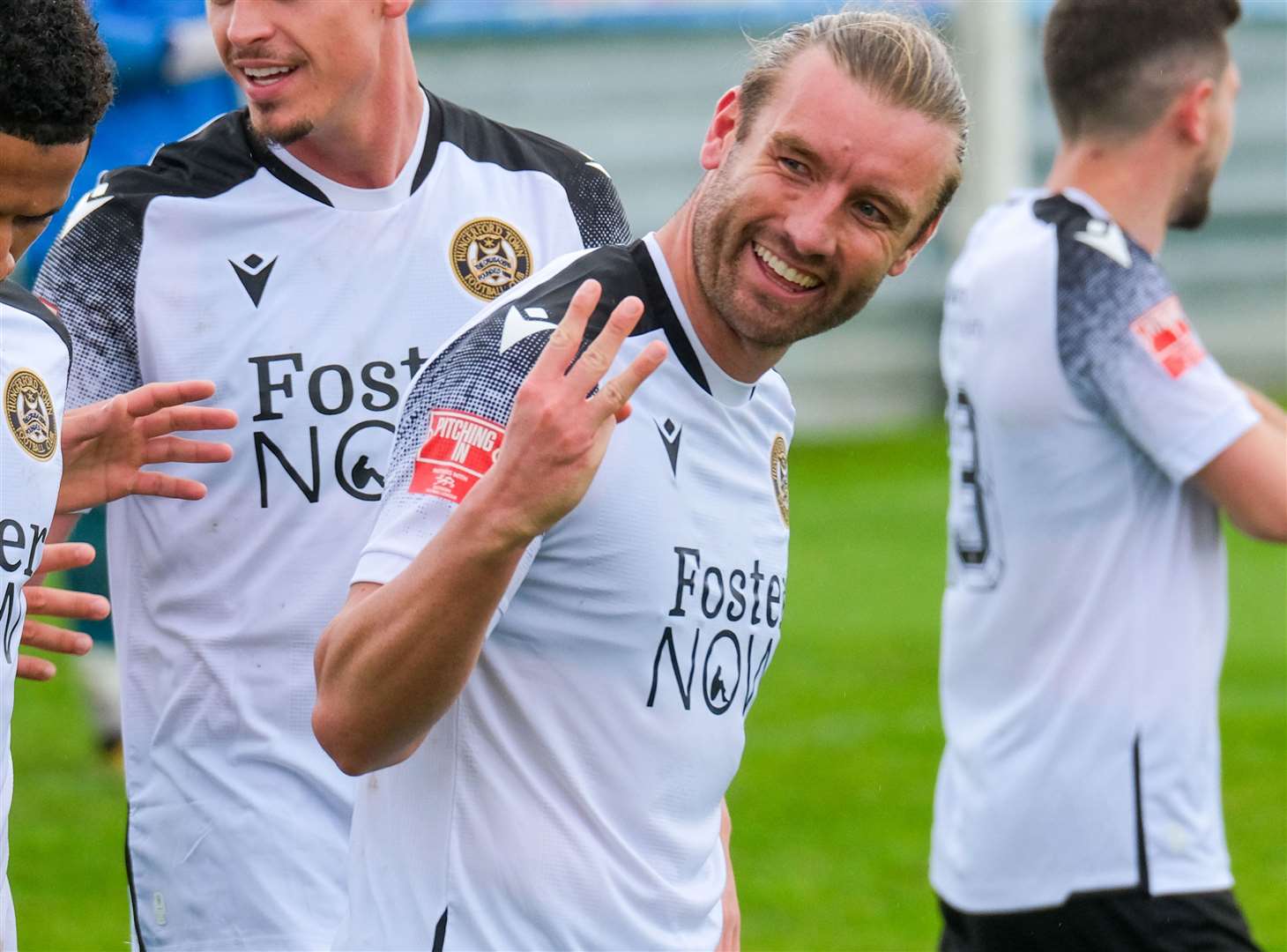 Conor McDonagh celebrates his hat-trick