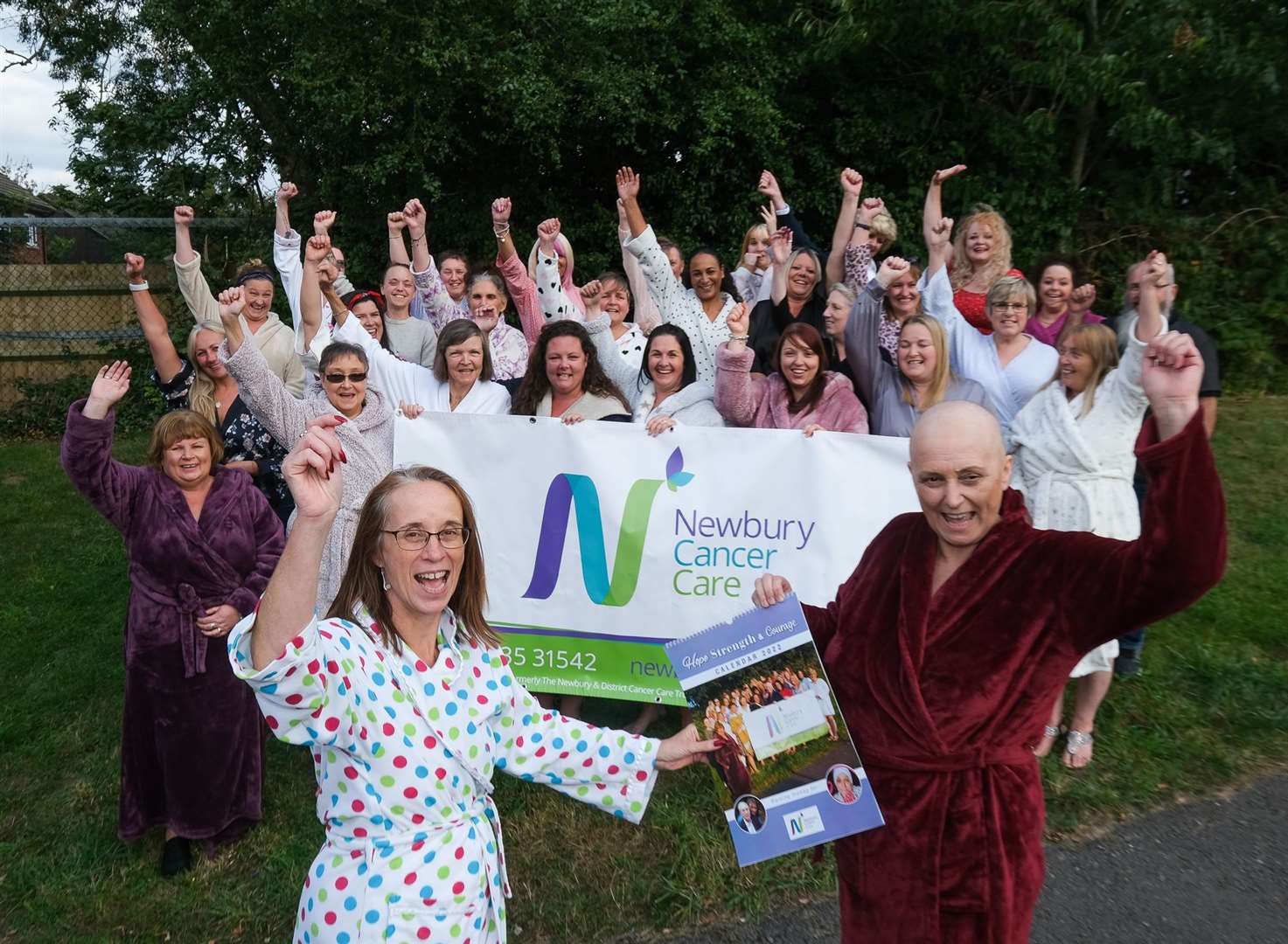 Newbury Cancer Care Calendar girls celebrate the release of their calendar.