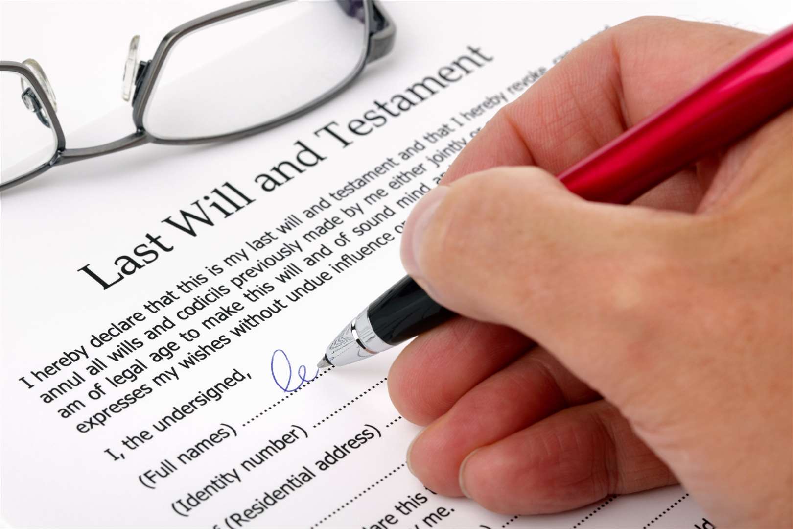 A Last Will and Testament document