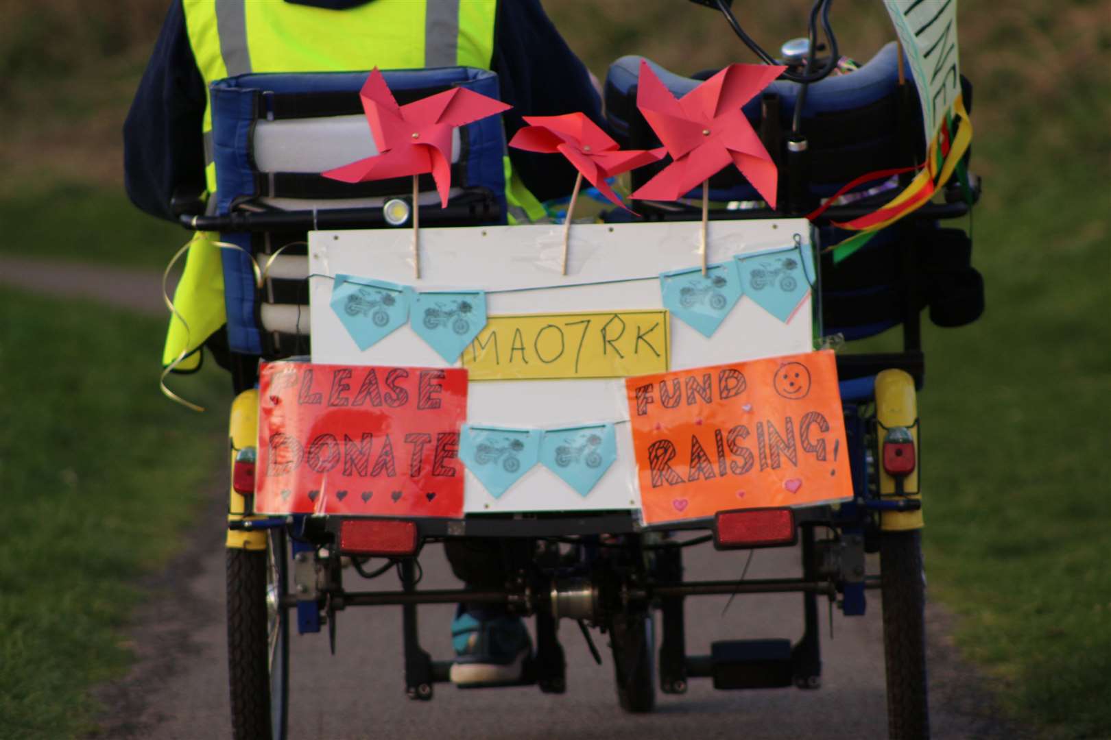 Messaging on the back of the trike