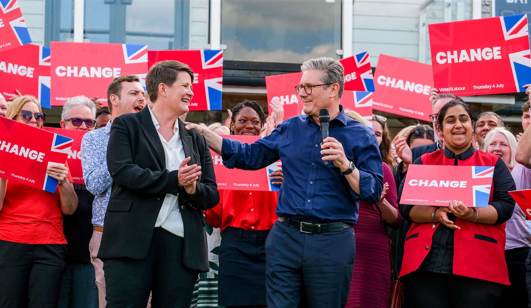 Sir Keir Starmer leader of the Labour Party at Douai Park in Woolhampton with Reading West and Mid Berkshire candidate Olivia Bailey