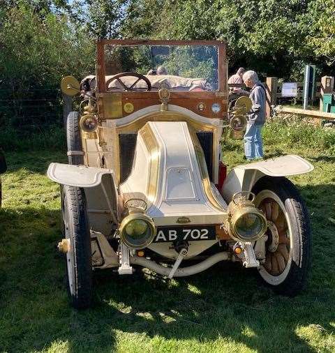 Classic car at Greenham Common Control Tower