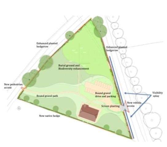 The site of the planned church