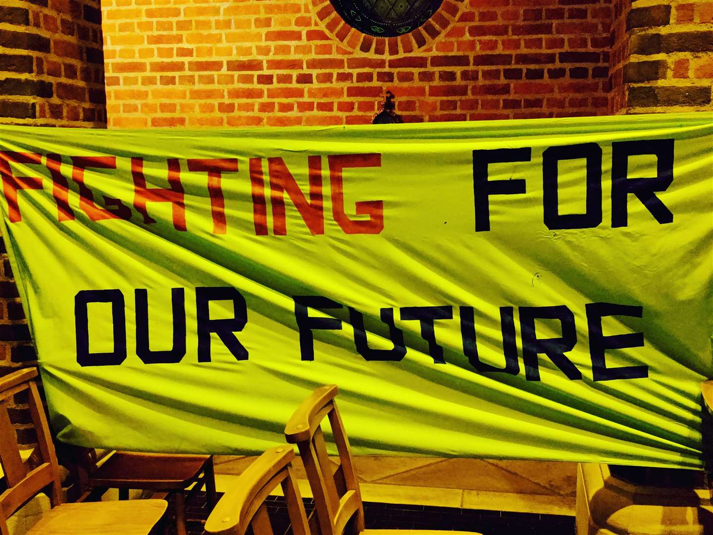 A banner produced for the event.