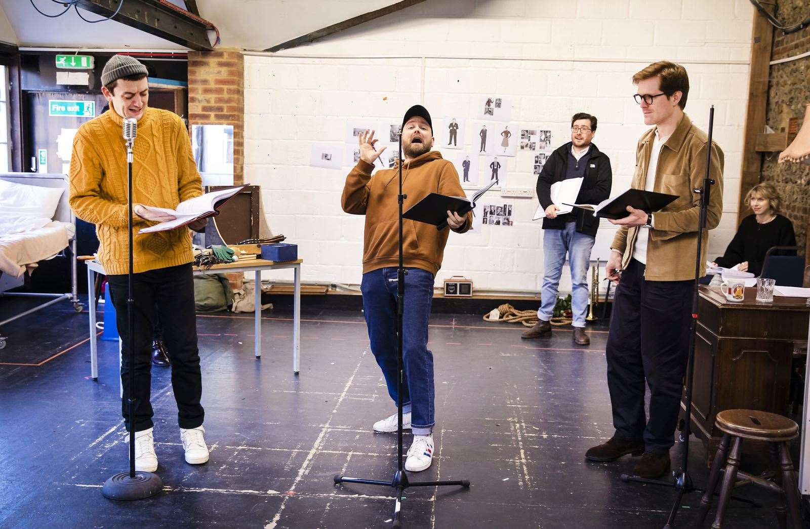 Spike rehearsals, John Dagleish, Jeremy Lloyd, James Mack and George Kemp, Pamela Raith Photography