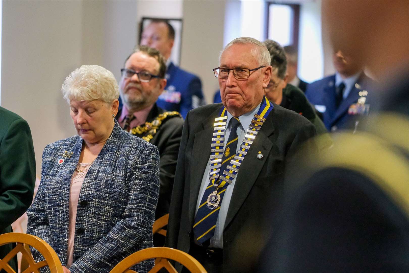 Newbury RBL branch chairman, Keith Williams, and behind him (left) Mayor of Newbury, Gary Norman