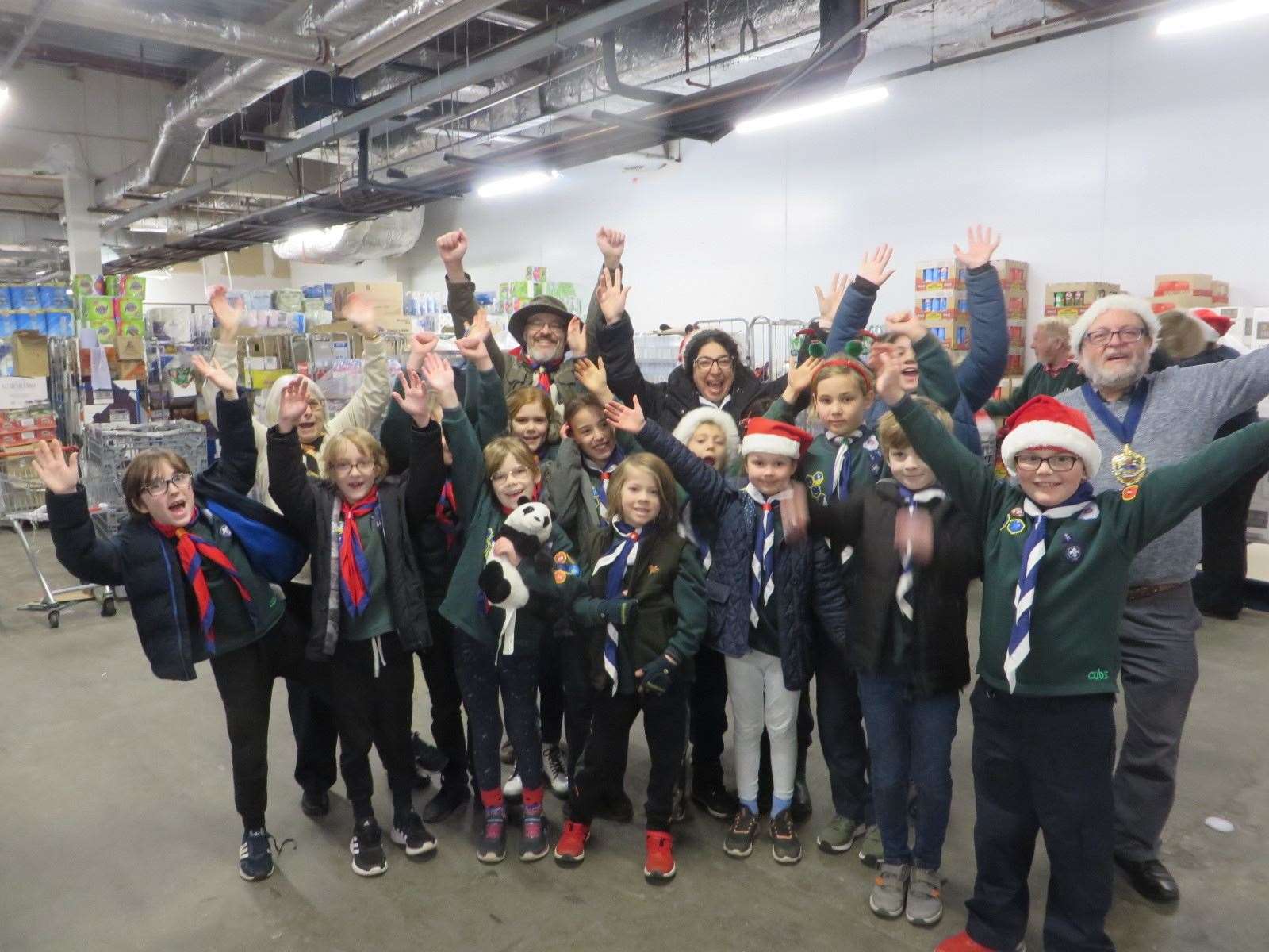 Cub groups packing at Sainsbury's