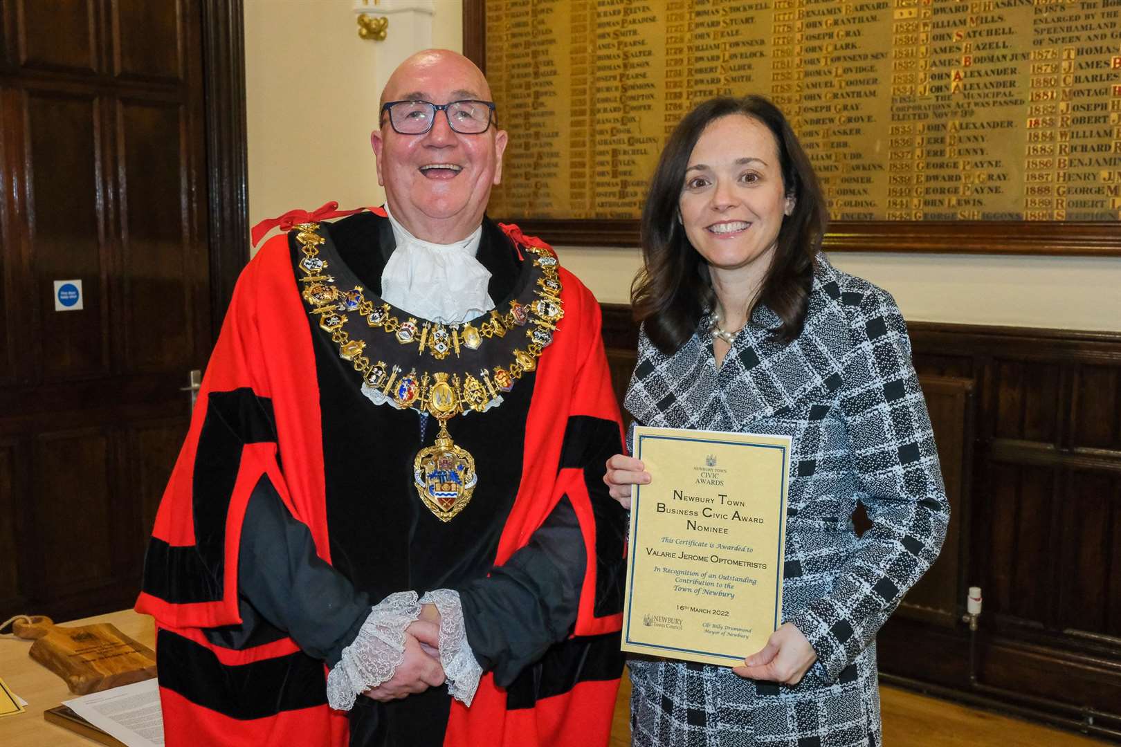 Newbury Town Business Civic Awards nominee Valerie Jerome Optometrists