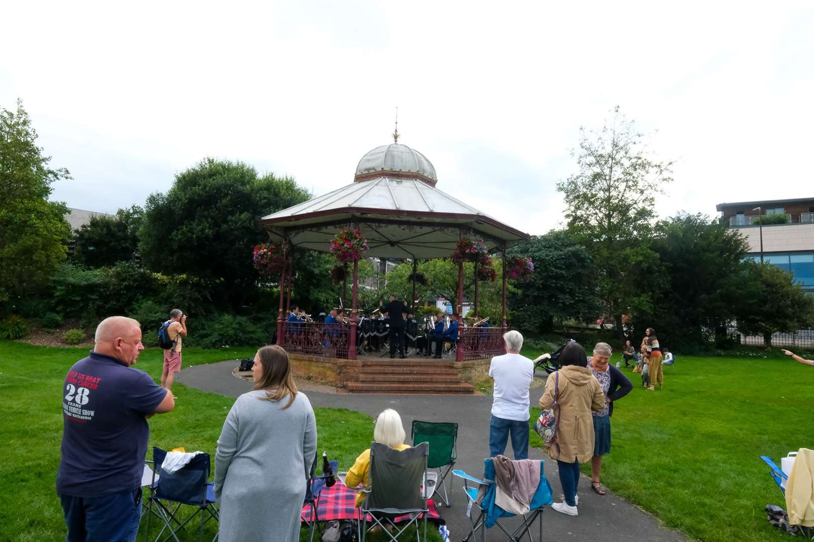 Watership Brass playing at the Victoria Park bandstand, Ref: 31-0721