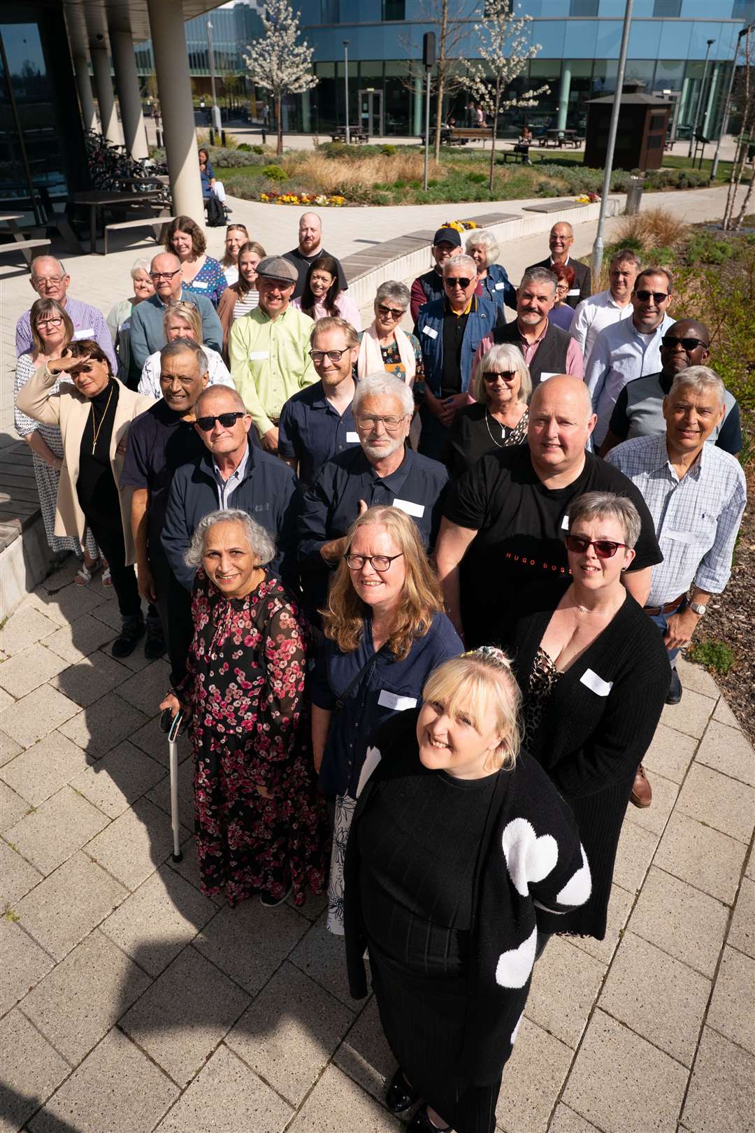 Some of the recipients of heart transplants and their families at the celebration event at the Royal Papworth Hospital (Stefan Rousseau/PA)