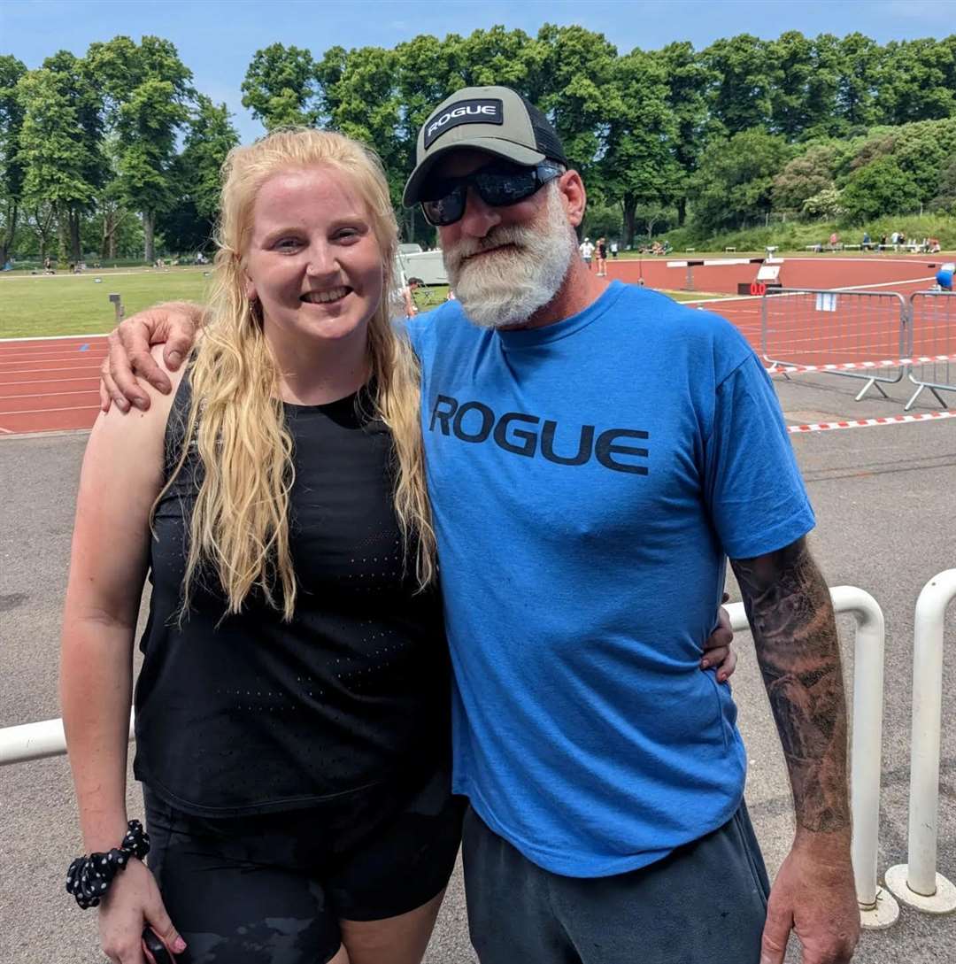 Payne with her gym coach Gareth Doody from Base Gym in Bracknell