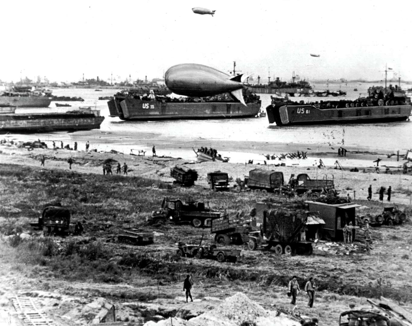 A view of the a beach during the Allied invasion of Normandy, France, June 6, 1944. Pic courtesy of PA.