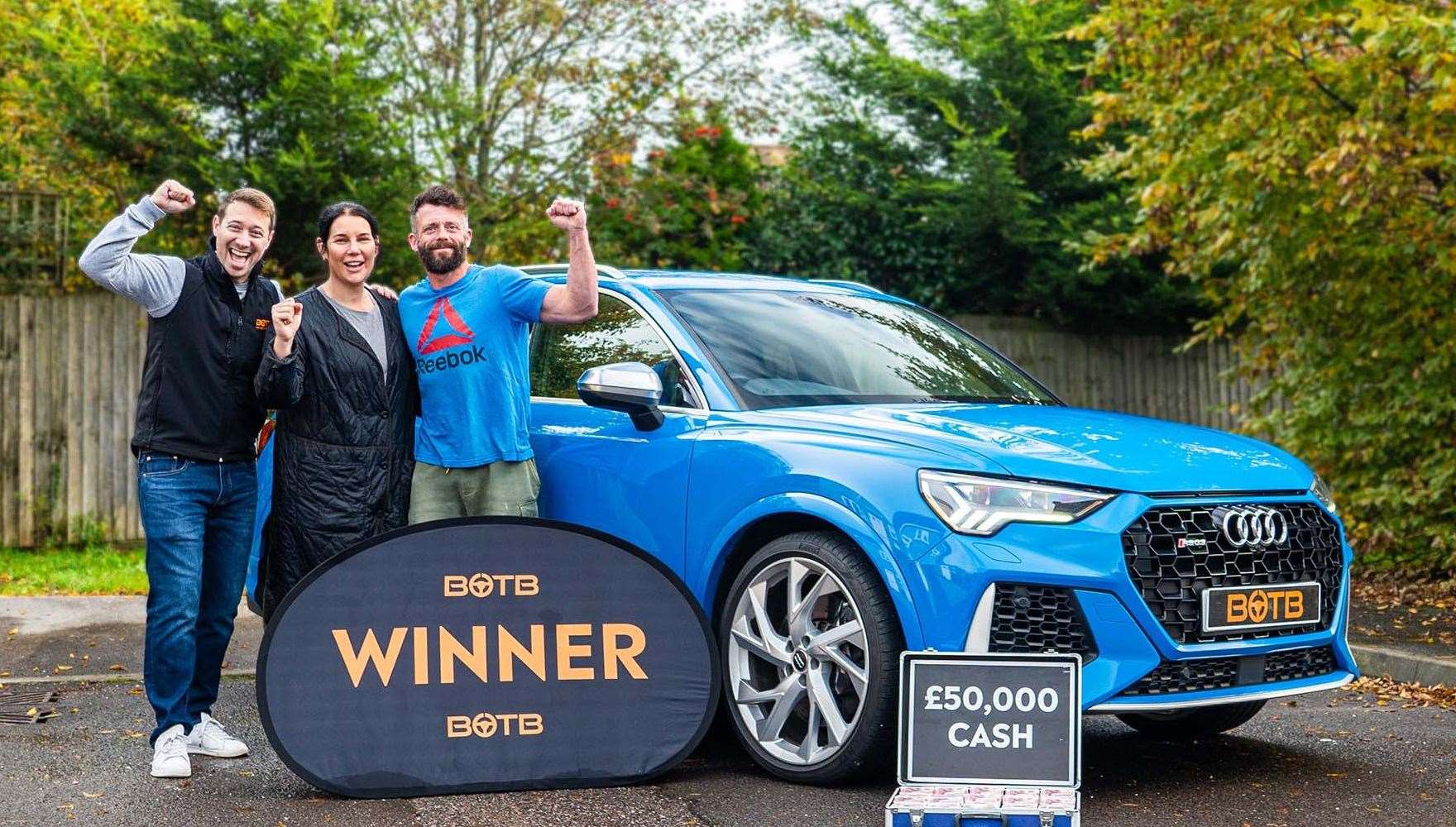 Winner James Corcoran with his new Audi