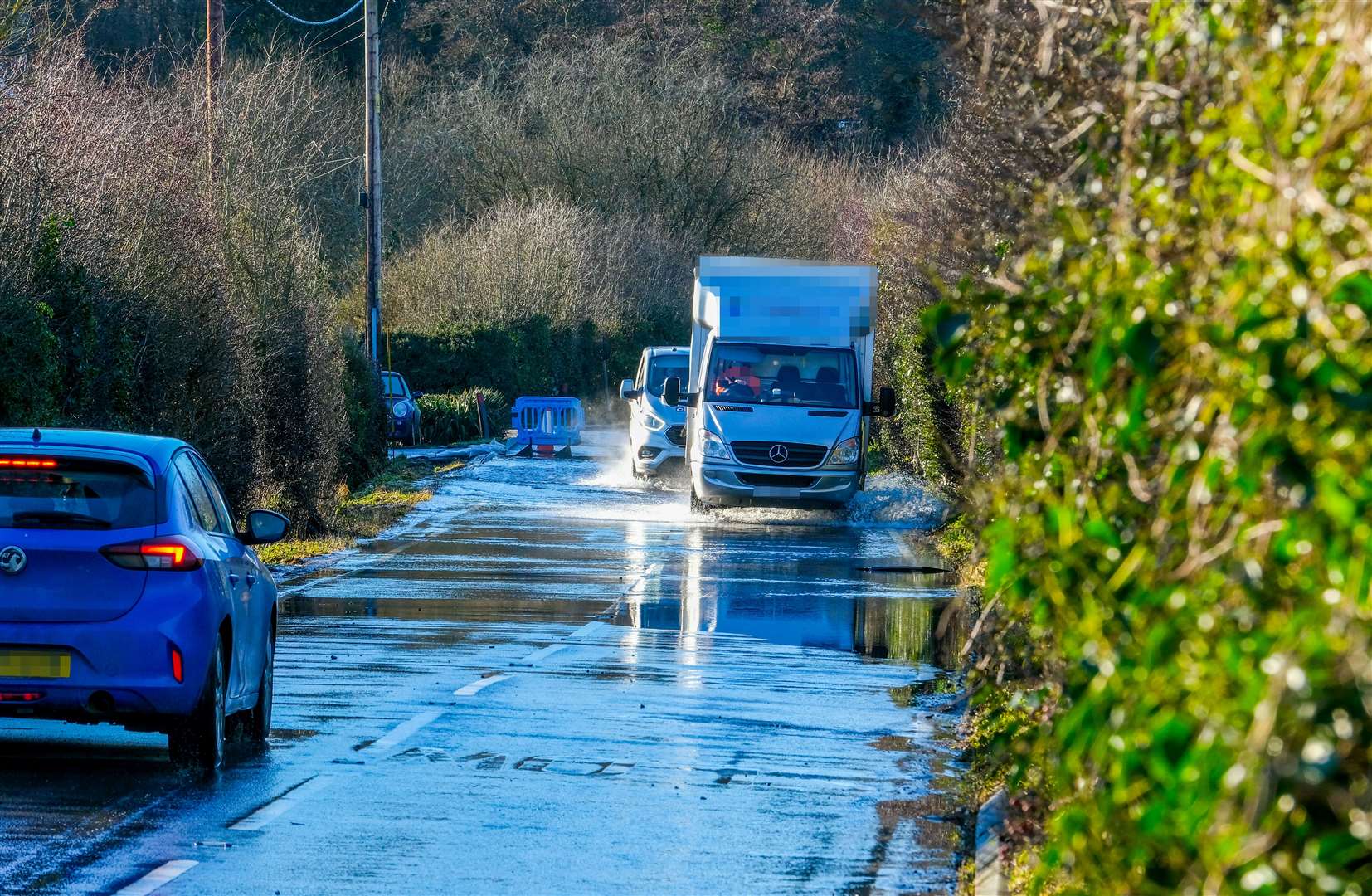 Motorists driving through Crookham Hill