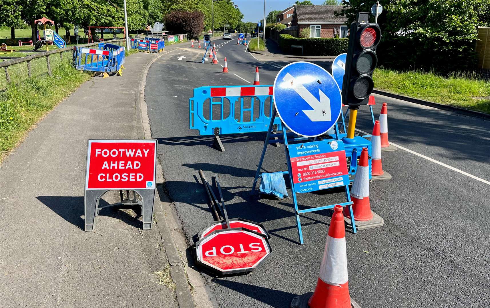 Traffic control measures have been in place since Friday to repair the water leak