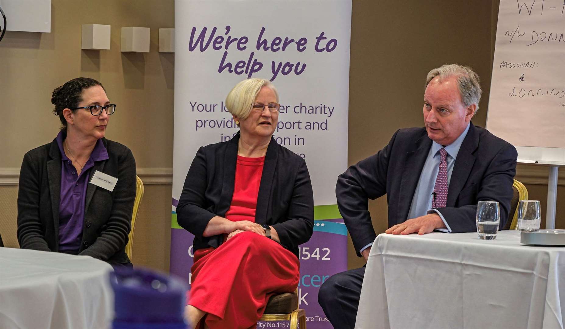 Claire Rhodes, Dr Mary Miller and Professor Peter Johnson during the morning Q&A