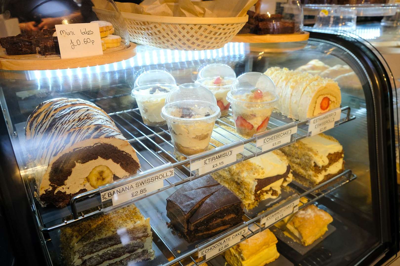 The array of homemade cakes on offer at Tiny Café