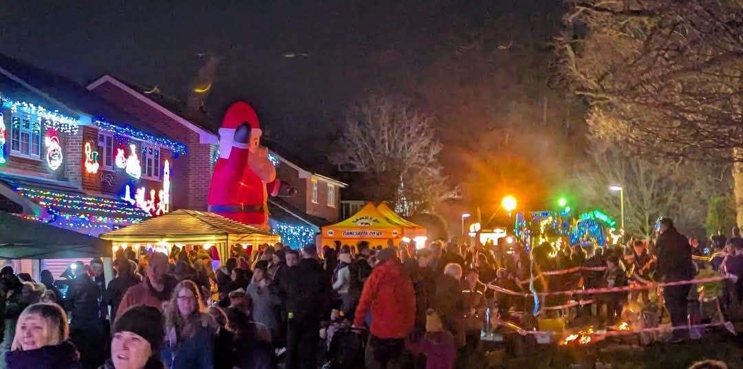 Crowds enjoying the festivities in Harwood Rise
