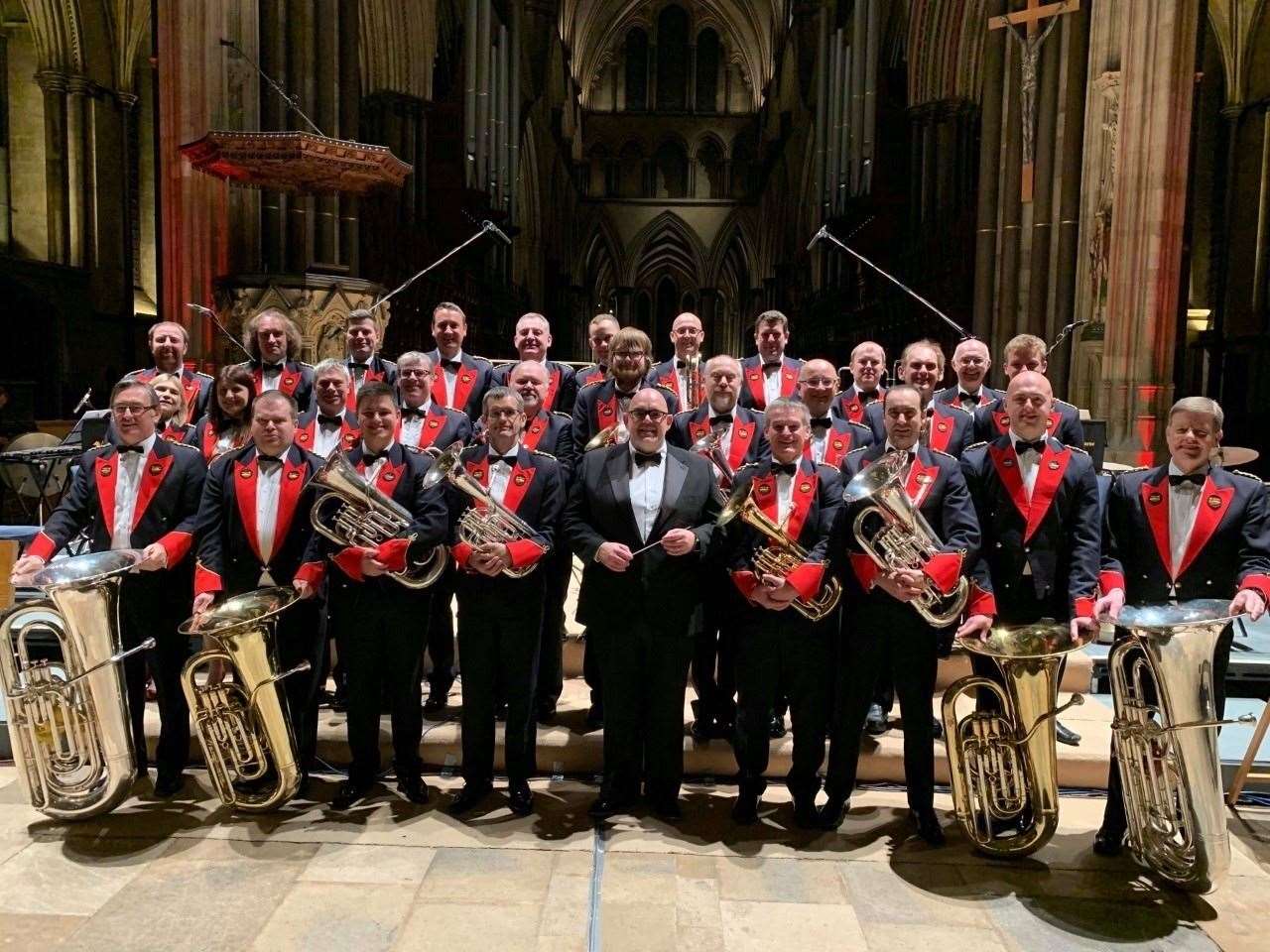 A picture of the band in Salisbury Cathedral in December 2019 (55921767)
