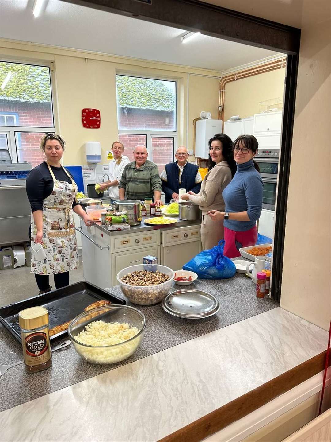 Volunteers spent hours cooking several courses for the meal