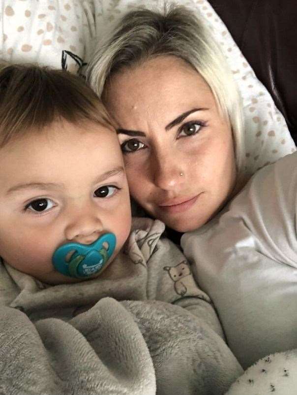 Shelly Young, 33, with her son Maxwell Young. Picture by: Irwin Mitchell. (52936895)