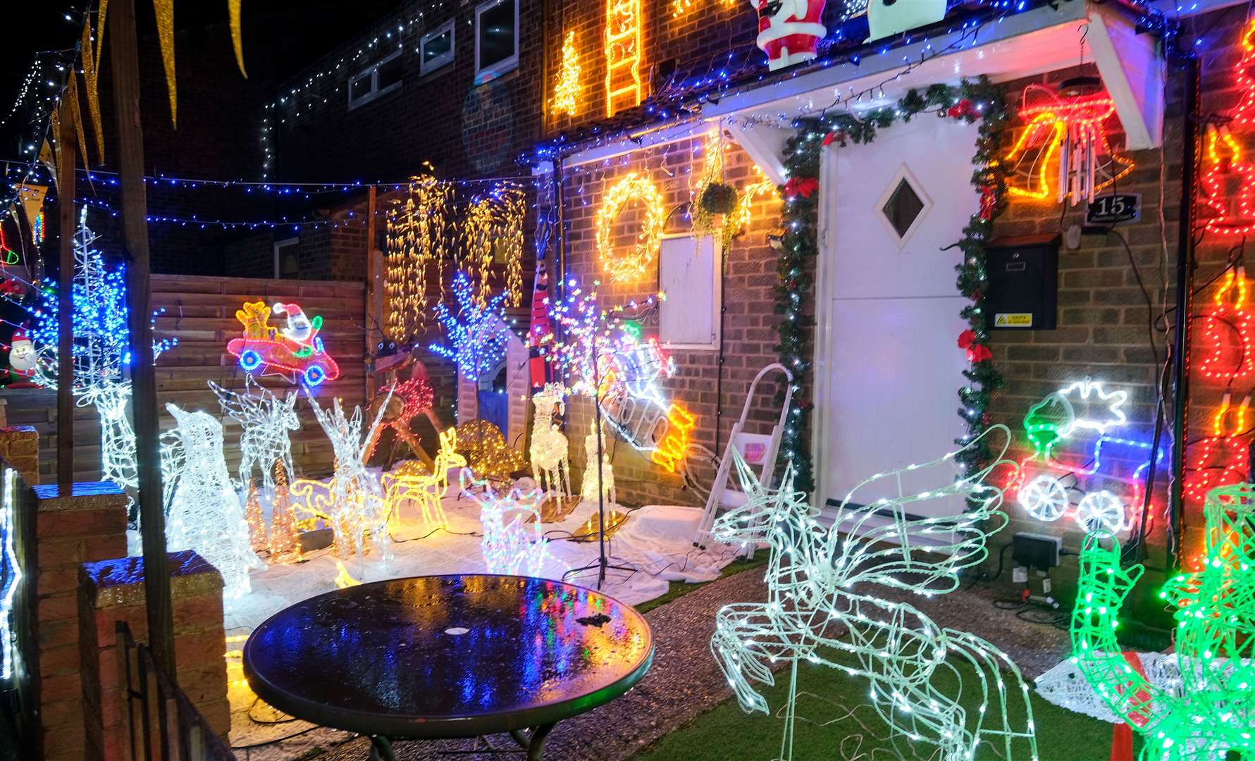 Illuminated festive garden