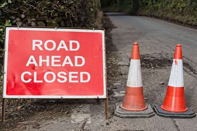 Road closure in Thatcham