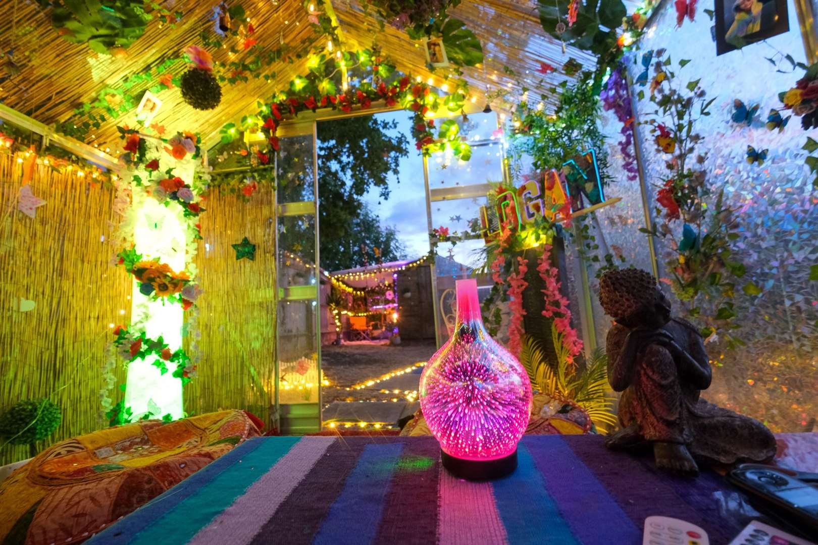 Colour fills the transformed greenhouse
