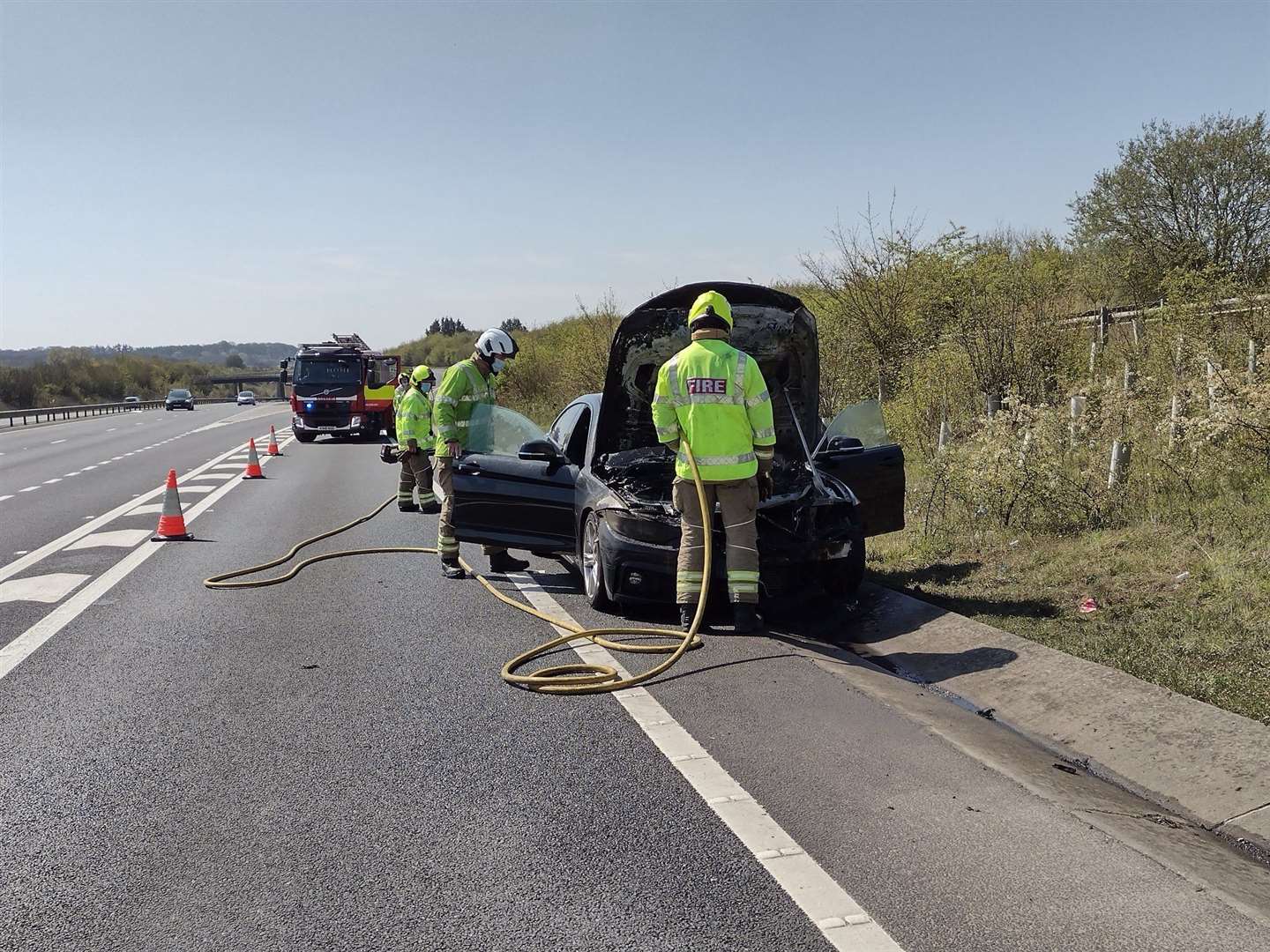 The car on the A34 | Pic: Newbury FS