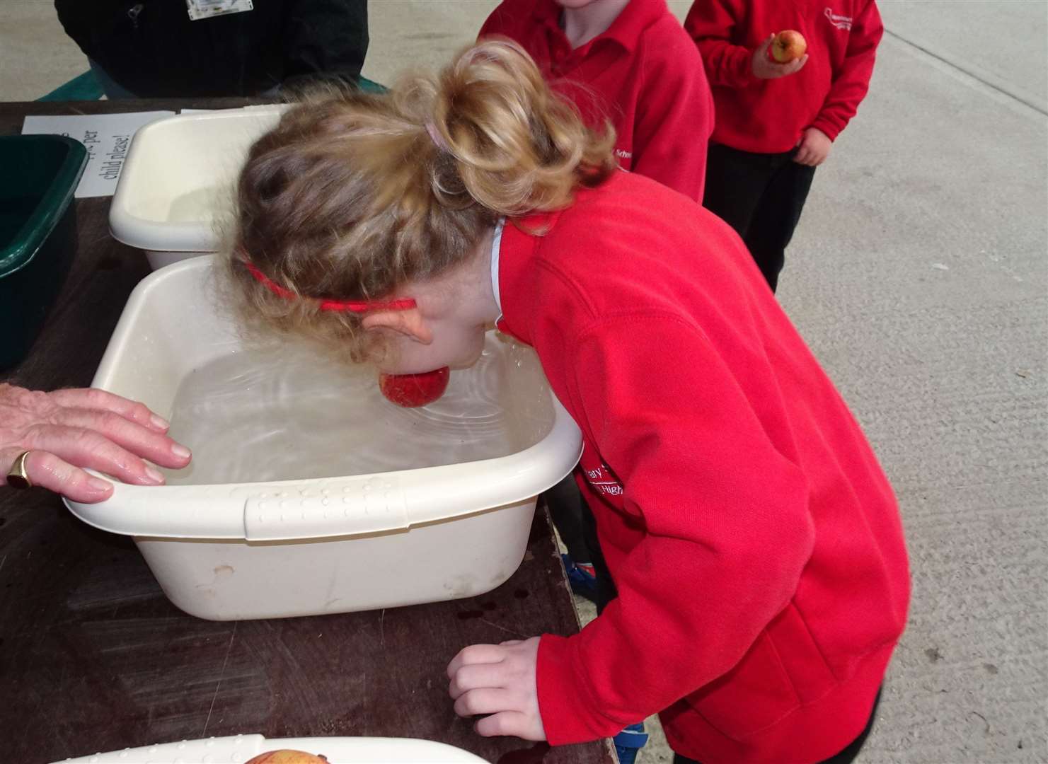 Pupils enjoy apple bobbing