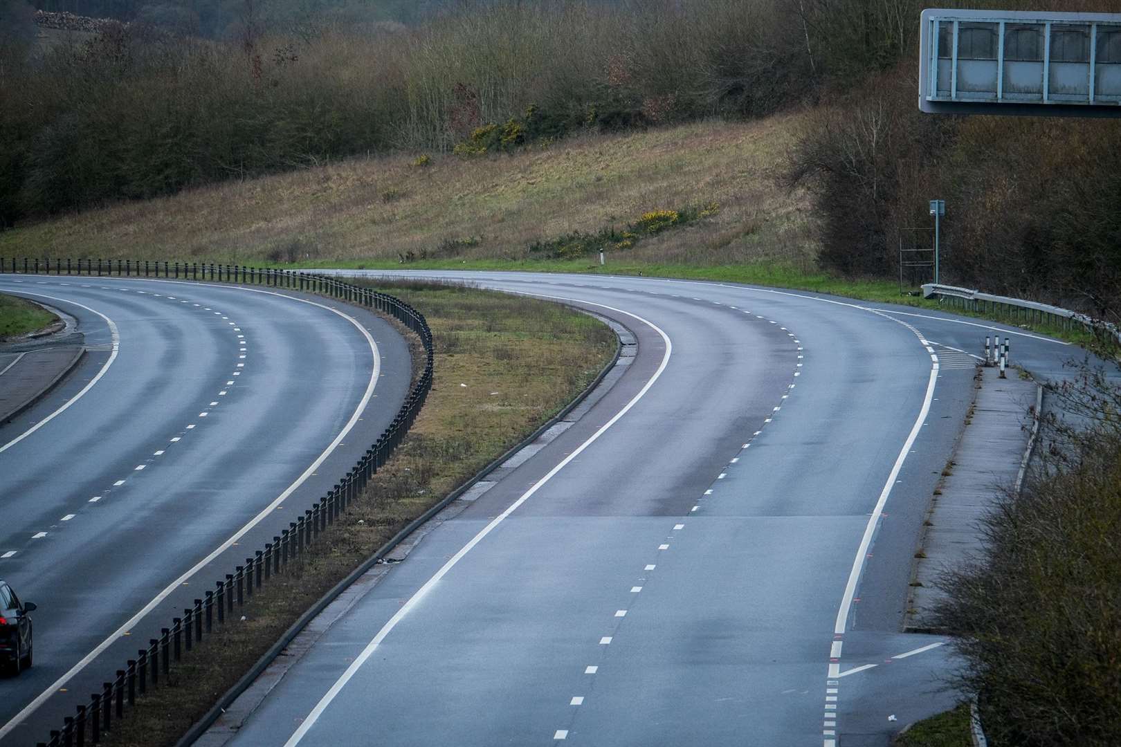The A34 is closed between the A303 and M3 this morning