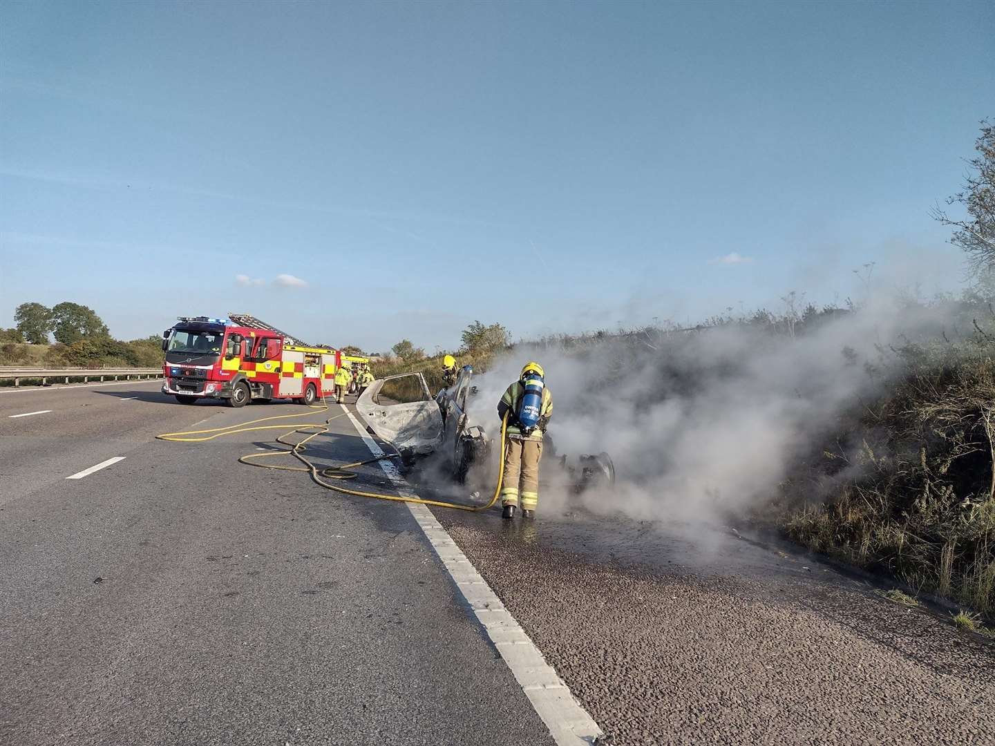 The scene on the M4 (Credit: Newbury Fire Station.) (52082247)