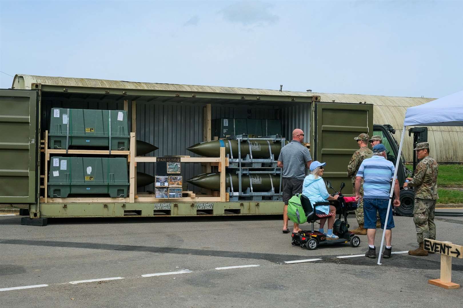 Guests view munitions on display
