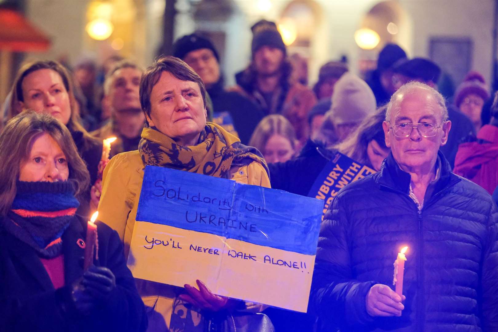 Candle lit vigil for Ukraine in Newbury. (55264794)